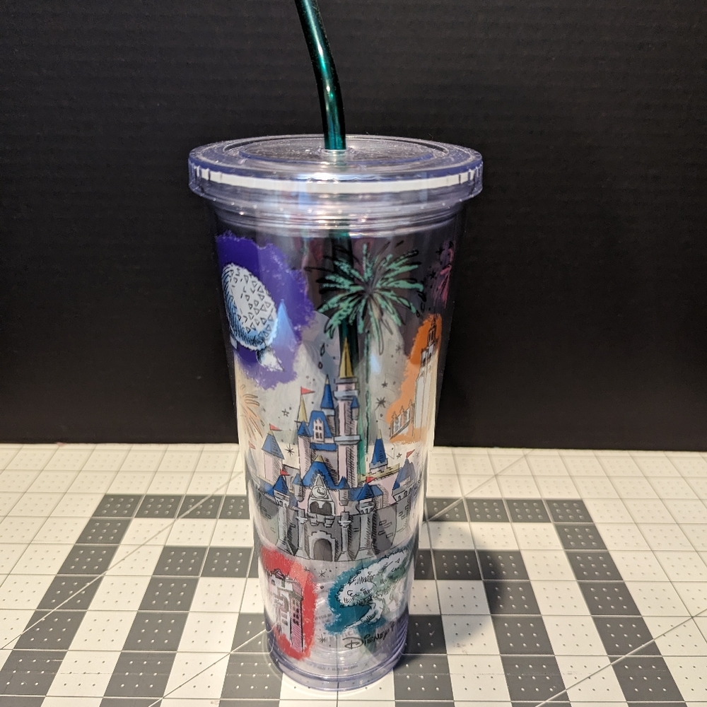 Starbucks Disney Parks Castle Epcot Large Clear Tumbler